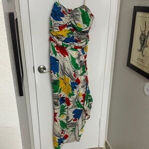 Vintage Raul Blanco 100% Silk Dress with Bold Patterns